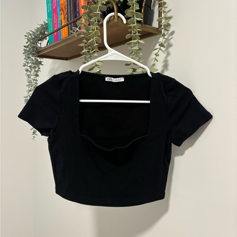 Zara Black Crop Top for Women